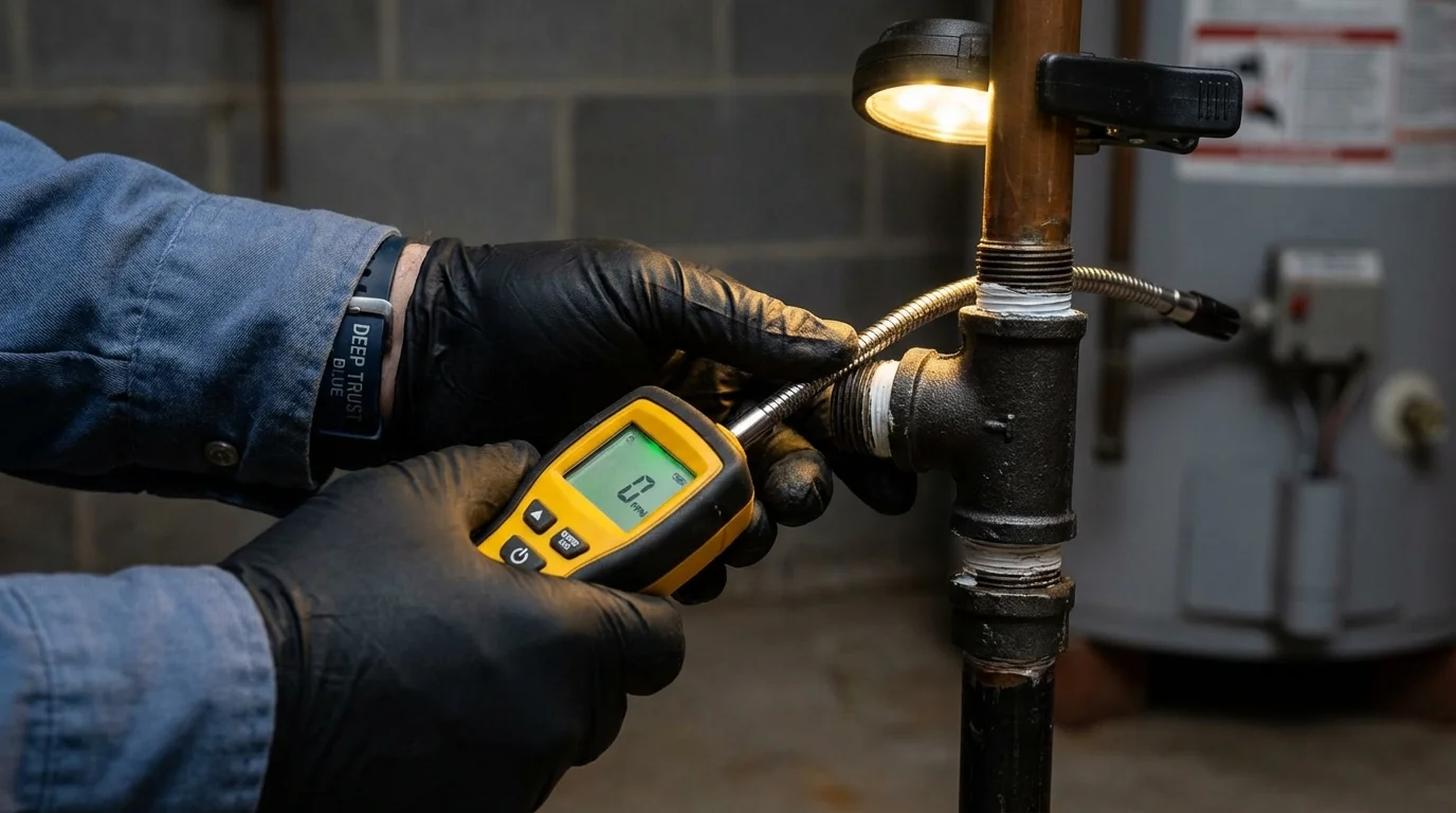 Gas leak detection with electronic sniffer by Johns Plumbing LLC in River Rouge