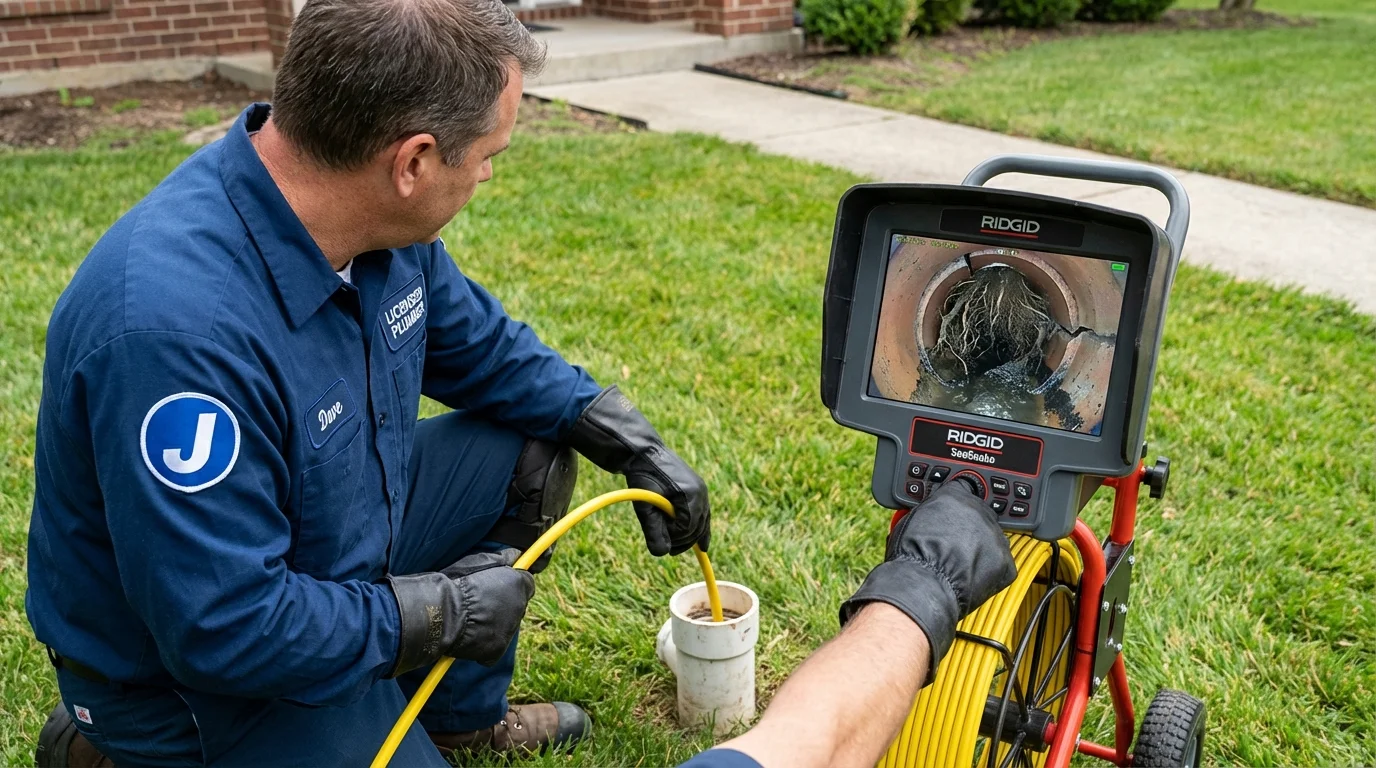 Sewer camera inspection being performed by Johns Plumbing LLC in River Rouge